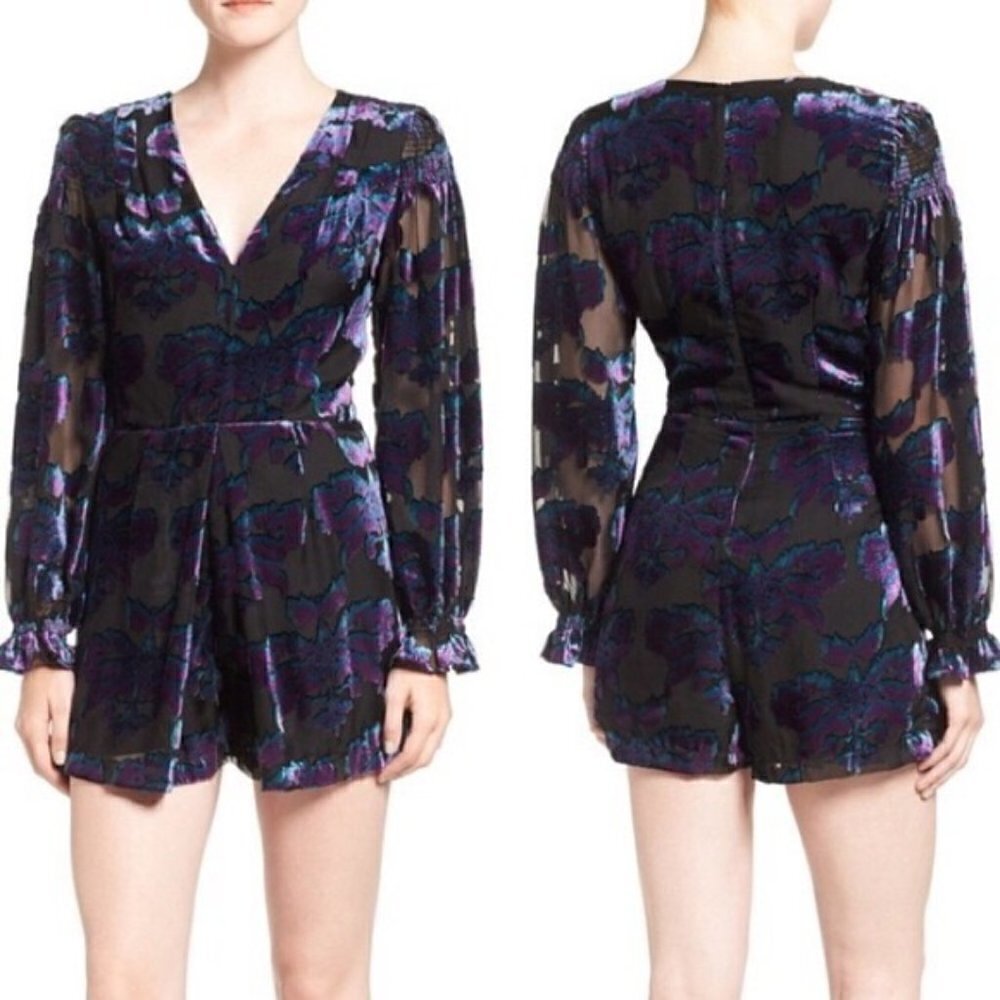 Adelyn Rae Velvet Burnout Romper